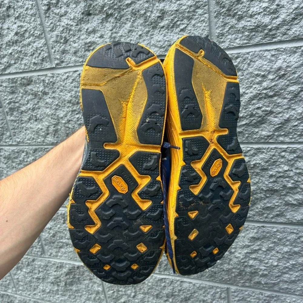 Hoka One One Speedgoat 3 Blue Yellow Trail Running Shoes Mens Size 13 Vibram